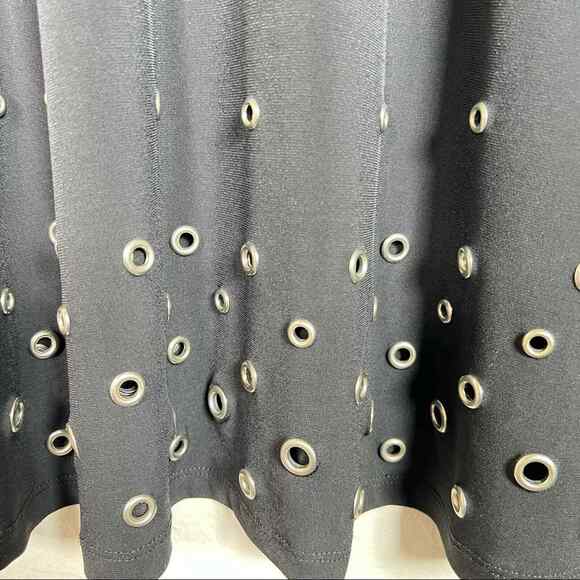 Michael Kors black w silver rivets sleeveless scoop neck dress size small S B116 - Picture 2 of 5